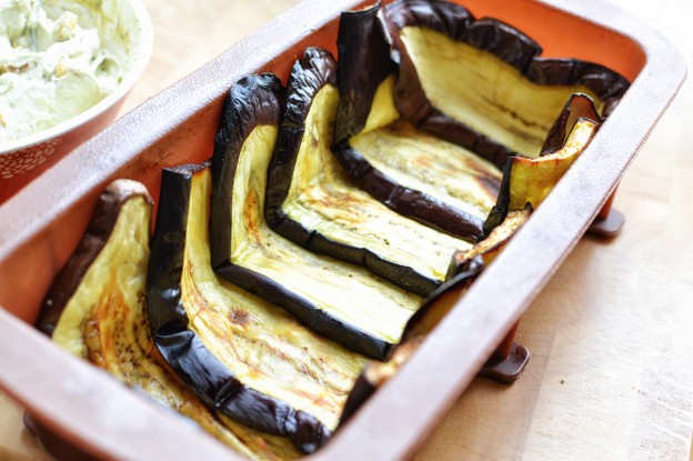 טרין חצילים ופלפלים טבעוני