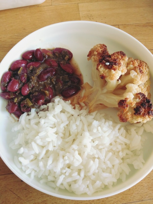 חורשט סבזי, אורז, כרובית צלויה בתנור