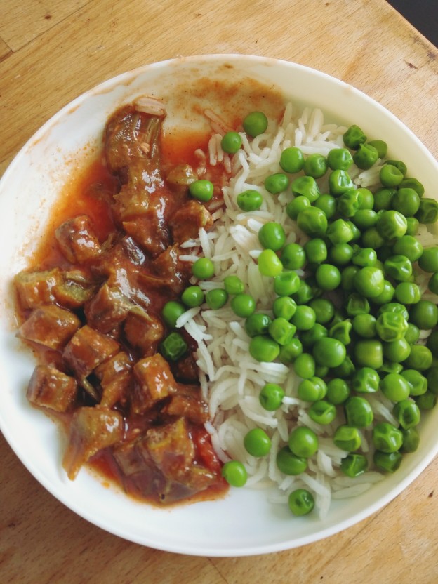 אורז, במיה ברוטב עגבניות, אפונה